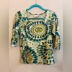 CMC Color Me Cotton USA Vintage Y2K Tie Dye Multicolor 100% Cotton Shirt Top